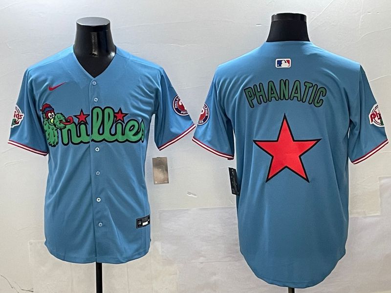 Men Philadelphia Phillies Blank Light Blue three generations Joint Name 2025 Nike MLB Jersey style 7